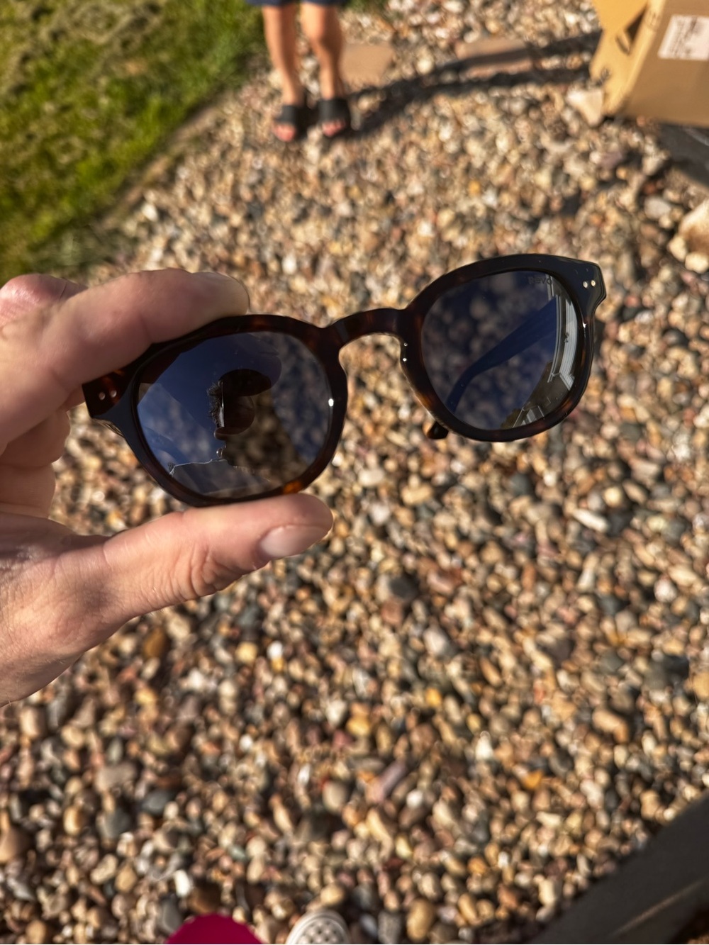 RE1255 02 GY Revo Sterling Tortoiseshell Frame Polarized Lenses Like NEW